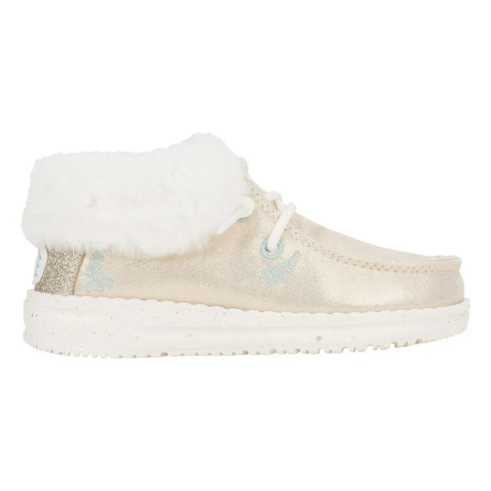Hey Dude Wendy Fold Toddler Metallic Gold Faux Fur Collar Slip-On Shoes ZOGG2038
